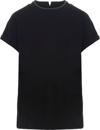 Brunello Cucinelli Monile Crew-Neck T-Shirt Black