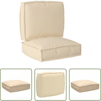 vidaXL Cuscini per terrazza - Set di Cuscini per Pallet 2 pcs Beige Tessuto Oxford
