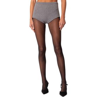 Edikted Comfort Club Micro Shorts in Gray-Melange at Nordstrom, Size Medium