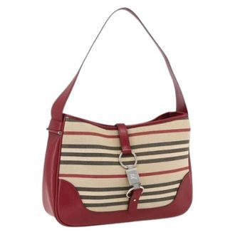 Burberry Pre-owned Shoulder Bags, female, Multicolor, Size: ONE SIZE Pre-owned Canvas Shoulder Bag