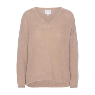 Americandreams Silja V-hals Knit - Dames - V-hals truien - Bruin - S - Wol - Truien & Vesten