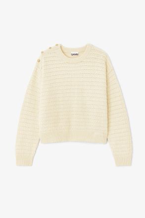 Ganni Beige Cream Wool Jumper - Size XXS/XS