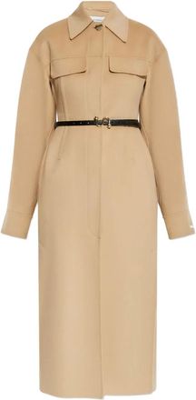 Sportmax Wollen jas met ceintuur - Beige