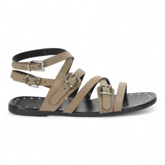 Love Rio Womens Leire Suede Flat Sandal In Mushroom