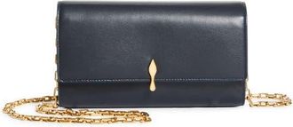 Christian Louboutin Bettina Leather Wallet on a Chain in U423 Marine/gold at Nordstrom