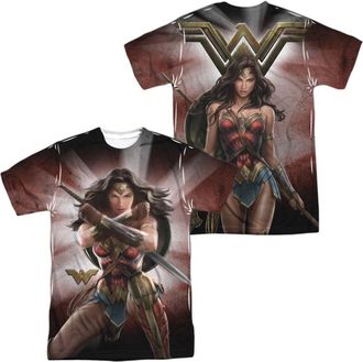 Gildan Wonder Woman Movie Protector Of Humanity (Front/Back Print) Short Sleeve Adult Poly Crew Tee / T-Shirt