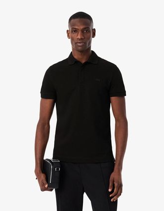 Lacoste Mens Lacoste Smart Paris Mens Stretch Cotton Polo Shirt - Black 031 - Size: 42