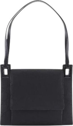 Gucci Pre-owned Satin gucci-bags - Dames - Vintage Schoudertas - Zwart - ONE Size - Satijn - Vintage