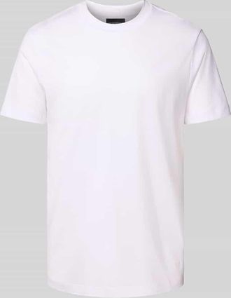 Emporio Armani T-Shirt mit geripptem Rundhalsausschnitt in Offwhite, Größe XXXL