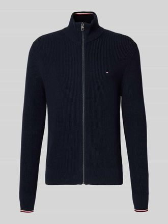Tommy Hilfiger Regular Fit Strickjacke aus reiner Baumwolle in Marine, Gr&ouml;&szlig;e L