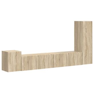 vidaXL Conjunto De Mueble De Tv Montaje En La Pared 3 Pcs Roble Sonoma Vidaxl