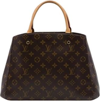 Louis Vuitton Pre-owned Montaigne MM - Dames - Vintage Handtas - Bruin - ONE Size - Leer - Vintage