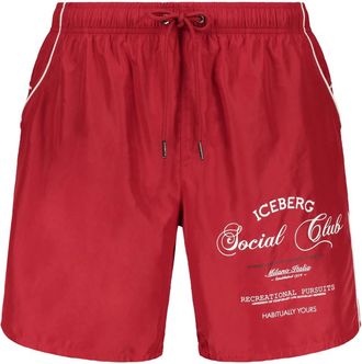 Iceberg Beachshorts - Heren - Strandmode - Rood - L - Polyester - Badmode