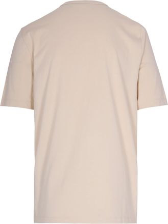 HUGO BOSS Mens T-Shirt With Embroidered Logo Open White Cotton T-Shirts And Polos