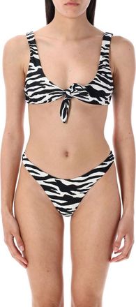 The Attico Zebra Printed Bikini Set