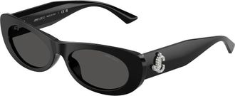 Jimmy Choo London Stijlvolle zonnebril in blauw - Dames - Zonnebrillen - Zwart - 54 MM - Accessoires