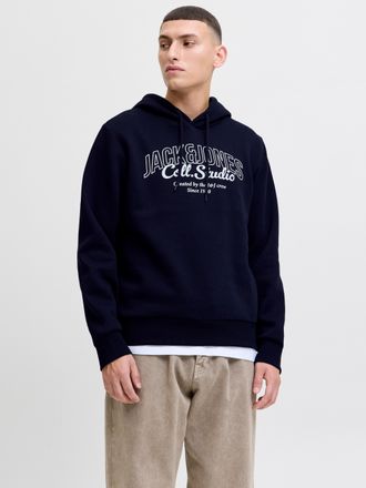 Jack & Jones Kapuzensweatshirt JACK & JONES JJMAKOTO SWEAT HOOD, Herren, Gr. XXL, sky captain print:big print, angeraute Sweatware, Obermaterial: 80% Baumwolle, 20