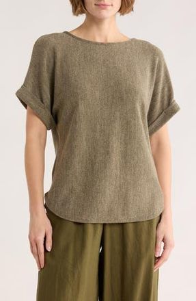 Max Studio Short Sleeve Ribbed T-Shirt in New Sage at Nordstrom Rack, Size X-Large