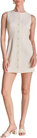 endless rose Button Front Minidress in Cream at Nordstrom, Size Large