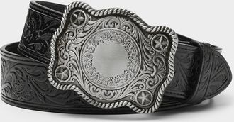 Le 31 Mens Metallic buckle Western belt