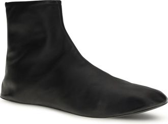 The Row Womens Leather Ankle Boots Lined With Soft Shearling Black