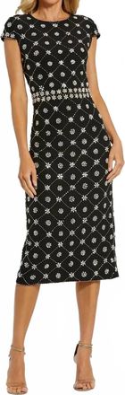 Mac Duggal Hand Embellished Dress In Black