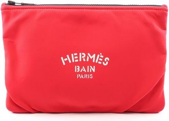 Herm&egrave;s Red Color Neoprene Pouch (Pre-Owned)