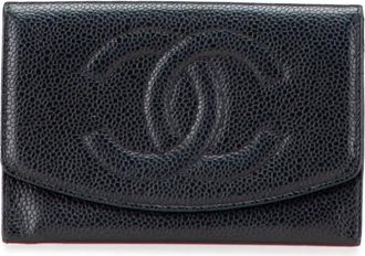 Chanel Portafoglio tri-fold CC piccolo in pelle Caviar 1996-1997 - Nero
