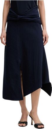 Victoria Beckham Rok met gedraaid detail - Dames - Rokken - Blauw - Maat: S Katoen