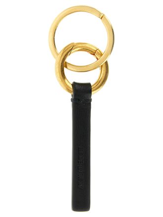 Jil Sander Gold-Ring Calfskin Keychain - Black