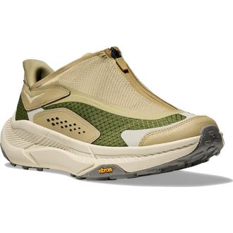 Hoka One One Project Transport Zip Sneaker in Eggshell /Sedge Green at Nordstrom, Size 10.5