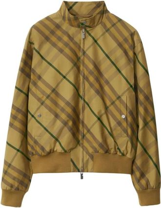 Burberry Cedar Check Bomberjack - Heren - Bomber jackets - Beige - M - Katoen - Jassen