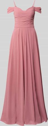 Mascara Maxikleid im Off-Shoulder-Look mit Gehschlitz in Altrosa, Gr&ouml;&szlig;e 32