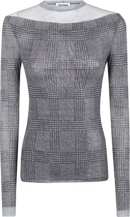 Jean Paul Gaultier Gedrukte Mesh Top Dubbele Laag - Dames - Longsleeves - Grijs - S - Tops