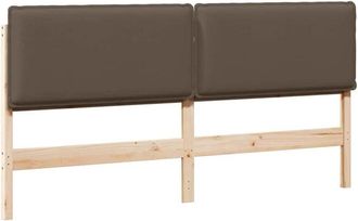 vidaXL Upholstered Headboard Natural and Taupe 200 cm Solid Pine Wood vidaXL
