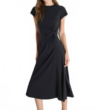 Nation Ltd Frida Twist Midi Dress In Jet Black