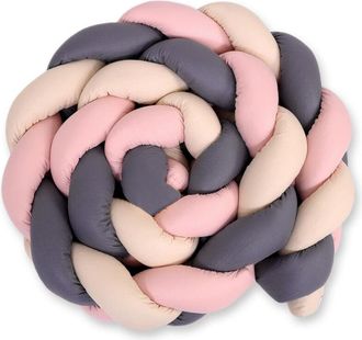 OEM Protector De Cuna Trenzado Xxl - Beige-antracita-rosa Sucio