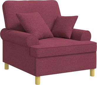 vidaXL Sill&oacute;n Xl Con Cojines Rojo Vino Tela Vidaxl
