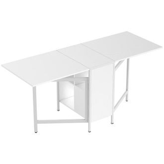 HOMCOM Mesa plegable comedor 169x60x75 cm blanco