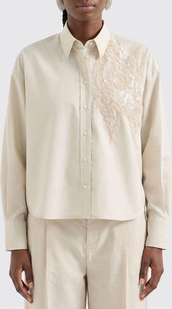 Brunello Cucinelli Camicia in misto cotone con paillettes