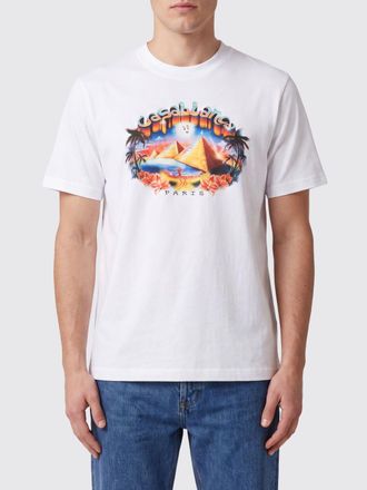 Casablanca T-shirt in cotone organico con scollo a girocollo e stampa logo