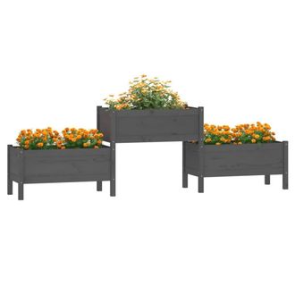 Berkfield Home Planter Grey 245.5x44x75 cm Solid Wood Pine