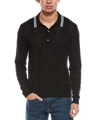Todd Snyder Todd Snyder Tipped Silk-Blend Polo Sweater