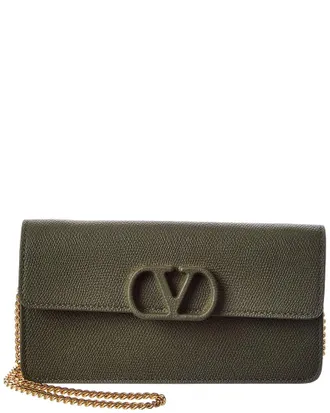 Valentino Vlogo Signature Leather Wallet On Chain