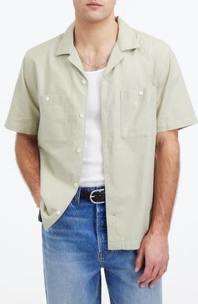 Madewell Twill Camp Shirt in Dusty Celadon at Nordstrom, Size X-Small