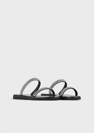 Emporio Armani Womens Emporio Armani Cozy Nyem Sandals in Grey - Size UK 3