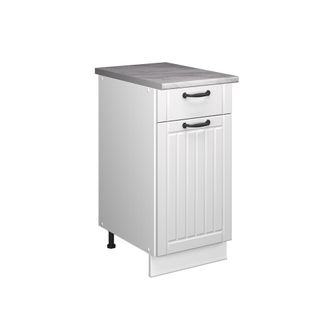 Vicco Mueble Bajo Para Fregadero/placa Fame-line, Blanco Casa De Campo/blanco, 40 Cm, Et M&aacute;rmol, Vicco