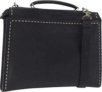 Fendi Pre-owned Handbags, female, Black, Size: ONE SIZE Pre-owned Leather Handbag