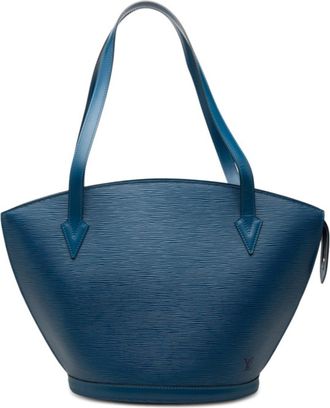 Louis Vuitton Epi Toledo Blue Leather Shoulder Bag Tote Bag (Pre-Owned)