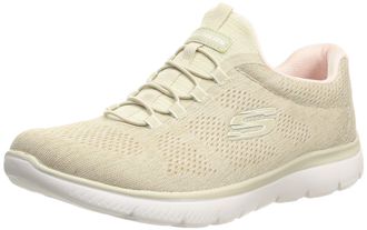 Skechers Womens Summits Fun Flare Sneaker, Taupe/Pink=tppk, 3.5 UK Wide